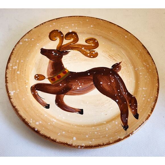 Plate/Salad-Cookies-Tabletops Gallery-Winter Wonderland-Reindeer-Snow-8.5 in - Picture 4 of 7